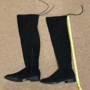 Toki Black suede knee high boots